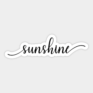 Sunshine Word in Black and White Sticker